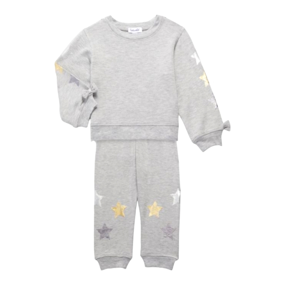 SPLENDID Baby Girl's 2-Piece Star Foil Stamp Sweatshirt & Joggers Set| Size 3-6M